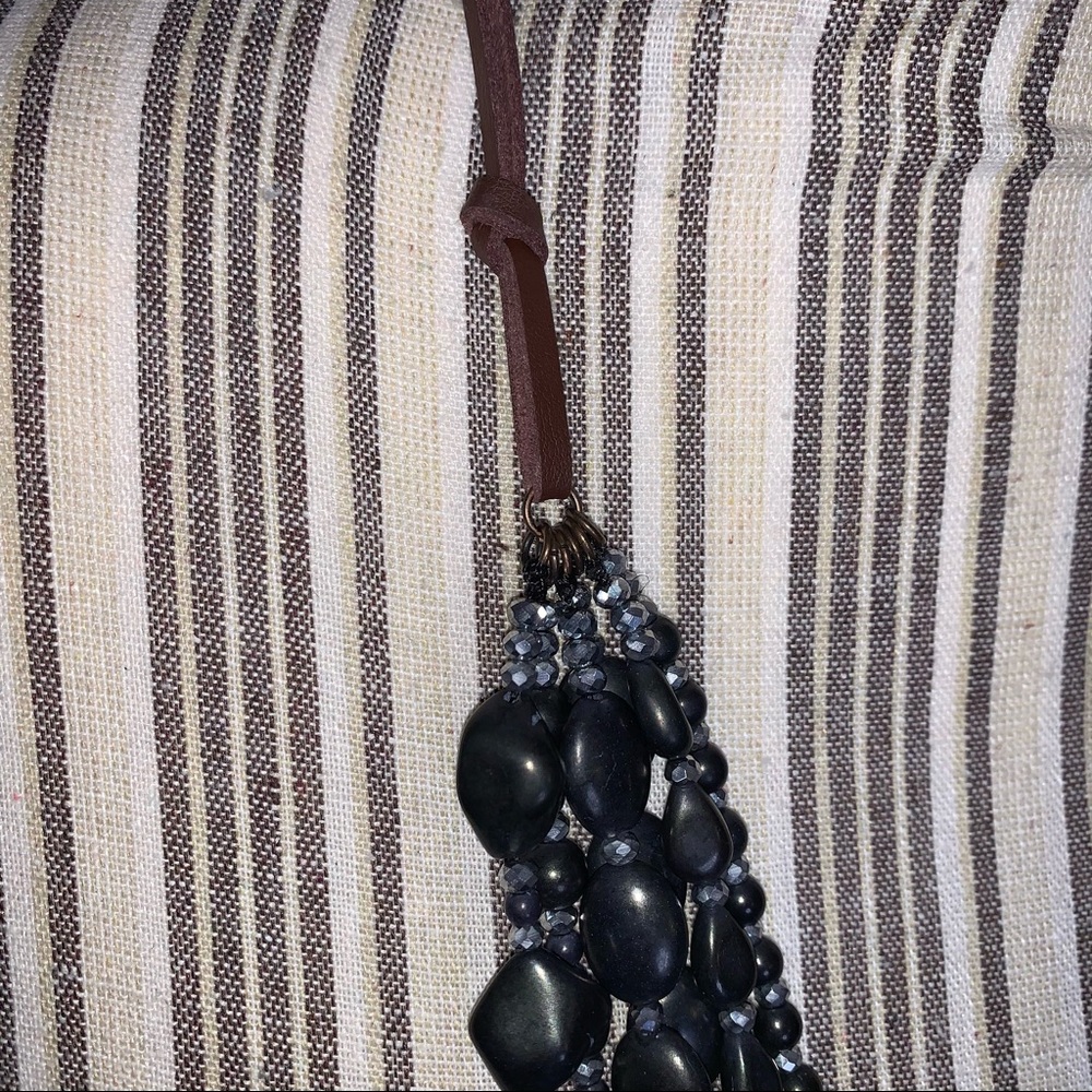 Multi-Layer Black & Silver Beaded Necklace - image 8